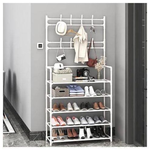 Multifunctional shoe rack and hat rack