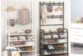 Multifunctional shoe rack and hat rack